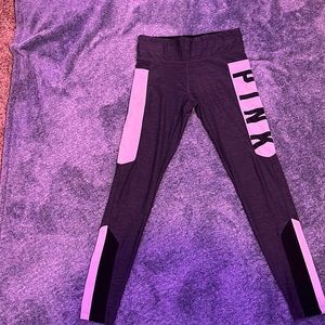 Gray,white leggings with black pick lettering,size small